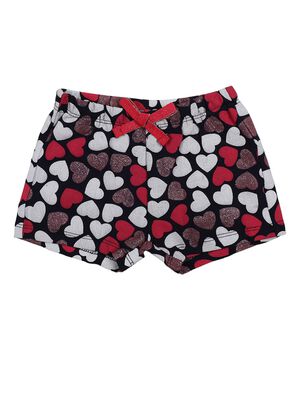 Girls Blue Printed Short Knitted Trouser